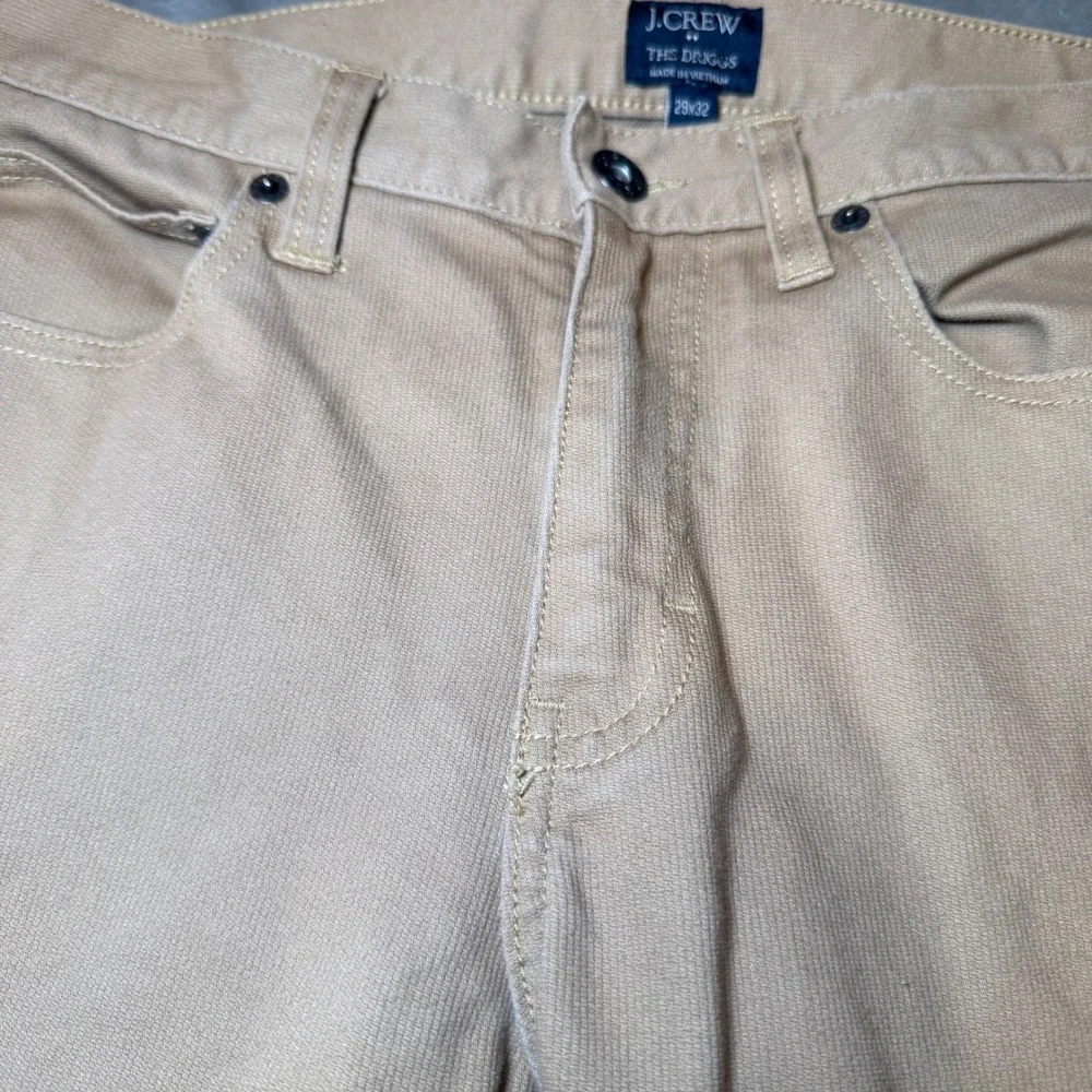 J Crew Mens Size 29x32 The Driggs Pants Tan/Khaki Slim Fit Corded Chino Corduroy